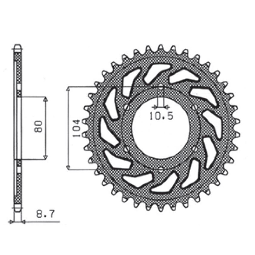 SUNSTAR 1-5353-42 - звезда задняя (JTR488.42)
