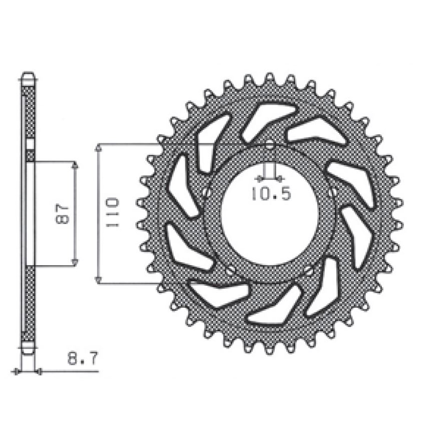 SUNSTAR 1-5383-45 - звезда задняя (JTR829.45)