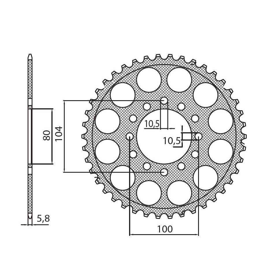 SUNSTAR 5-3356-40 - звезда задняя алюминевая (JTR478.40)
