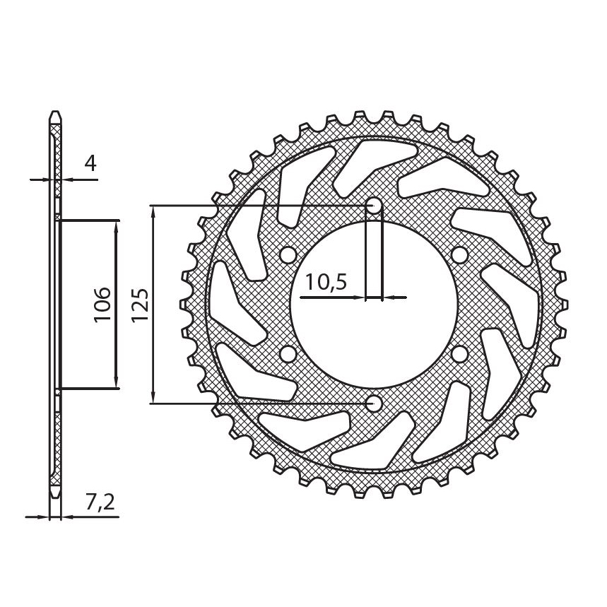 SUNSTAR 1-4448-49 - звезда задняя (JTR2014.49)