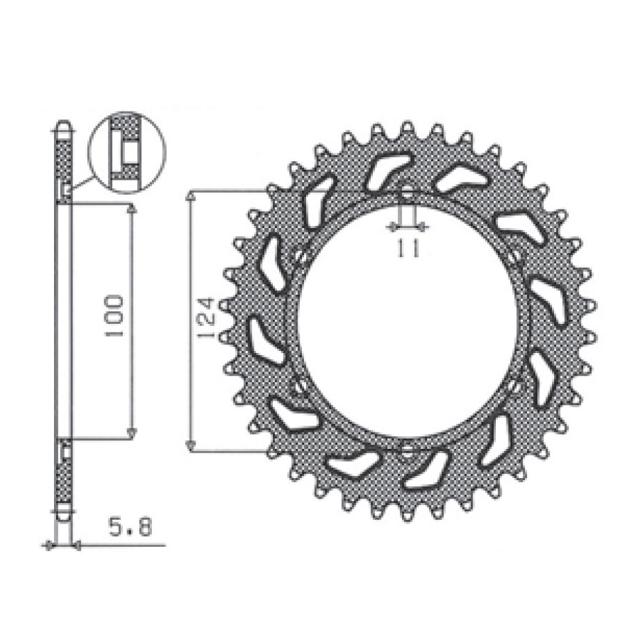 SUNSTAR 1-3435-45 - звезда задняя (JTR735.45)