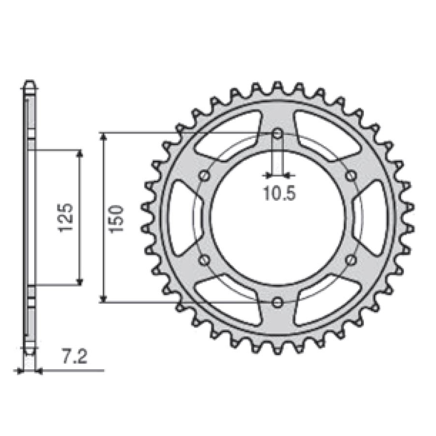 SUNSTAR 1-4553-42 - звезда задняя (JTR899.42)