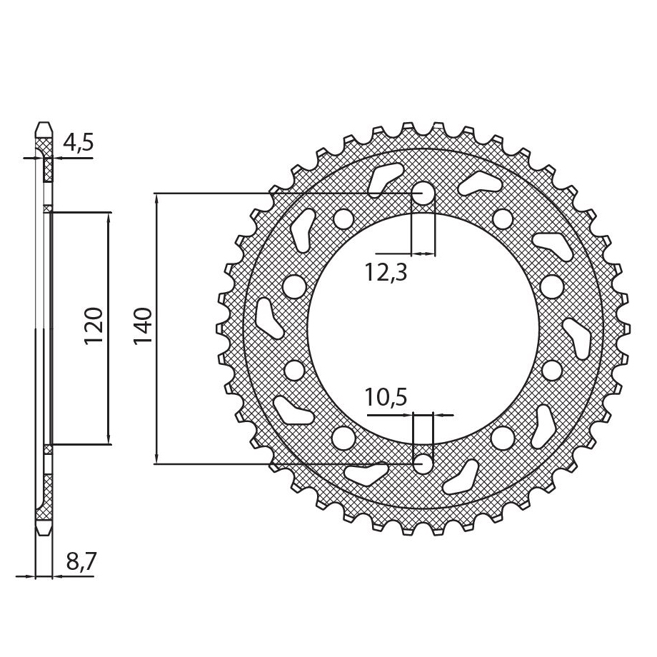 SUNSTAR 1-5500-43 - звезда задняя (JTR1800.43)