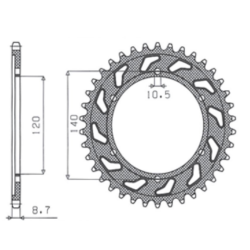 SUNSTAR 1-5526-48 - звезда задняя (JTR499.48)