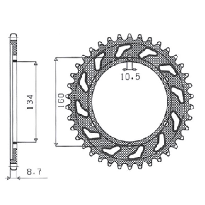 SUNSTAR 1-5635-40 - звезда задняя (JTR1306.40)