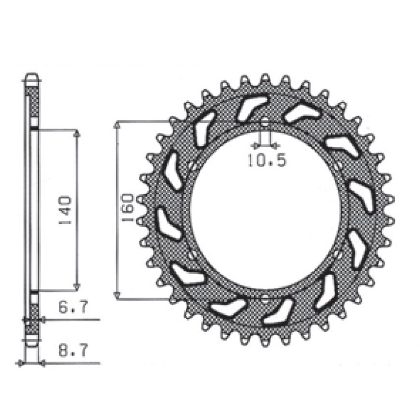 SUNSTAR 1-5652-45 - звезда задняя (JTR502.45)
