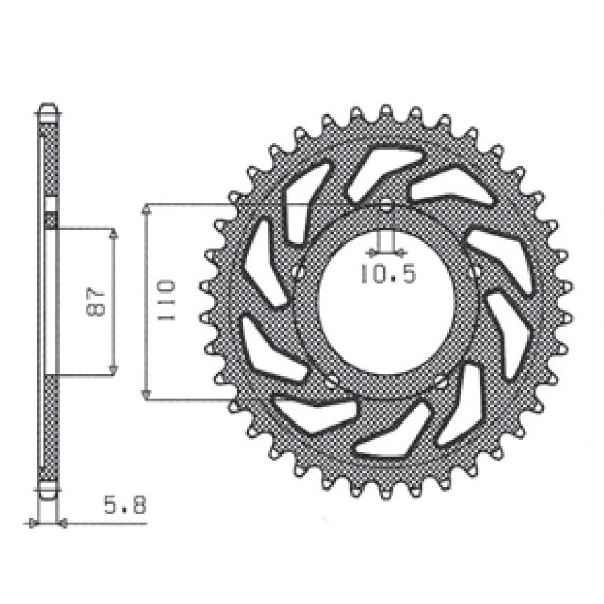 SUNSTAR 1-3383-46 - звезда задняя (JTR823.46)