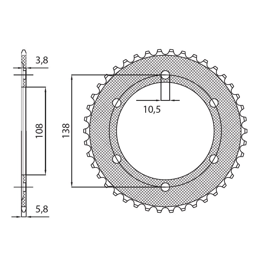 SUNSTAR 1-3516-38 - звезда задняя (JTR1220.38)