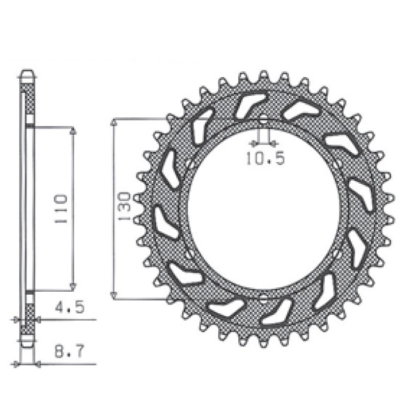 SUNSTAR 1-5474-42 - звезда задняя (JTR479.42)