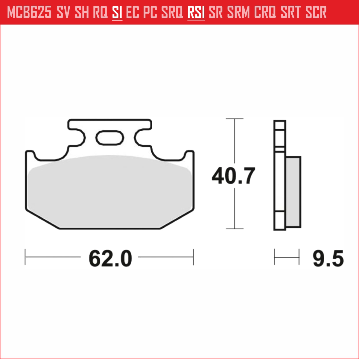 TRW MCB625SI - накладки тормозные