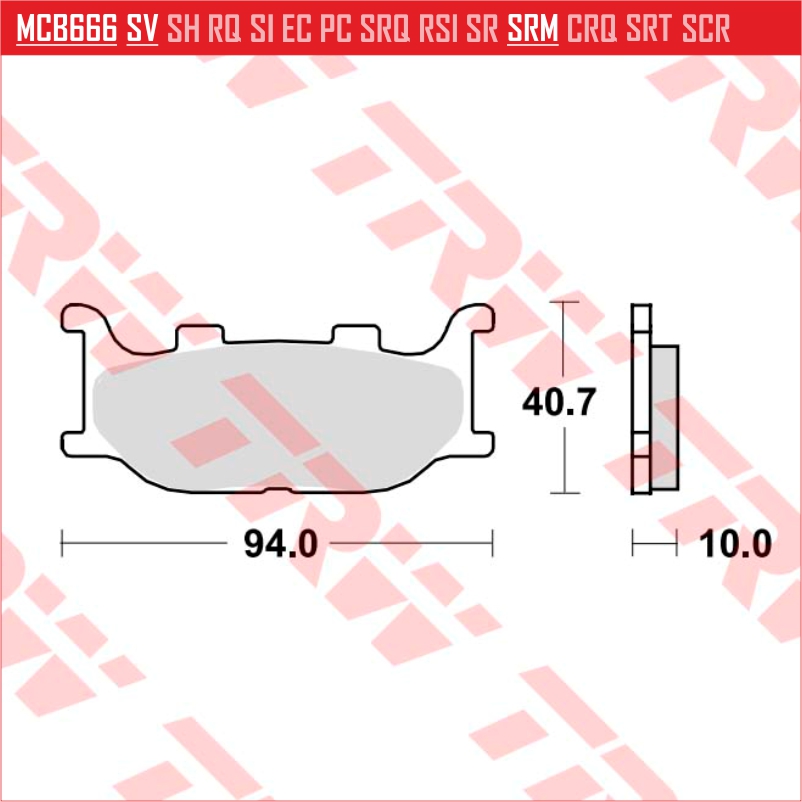 TRW MCB666SV - накладки тормозные