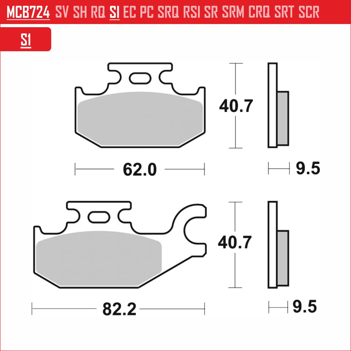 TRW MCB724SI - накладки тормозные