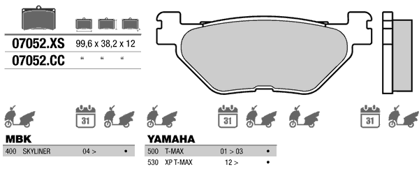 BREMBO 07052XS - тормозные накладки