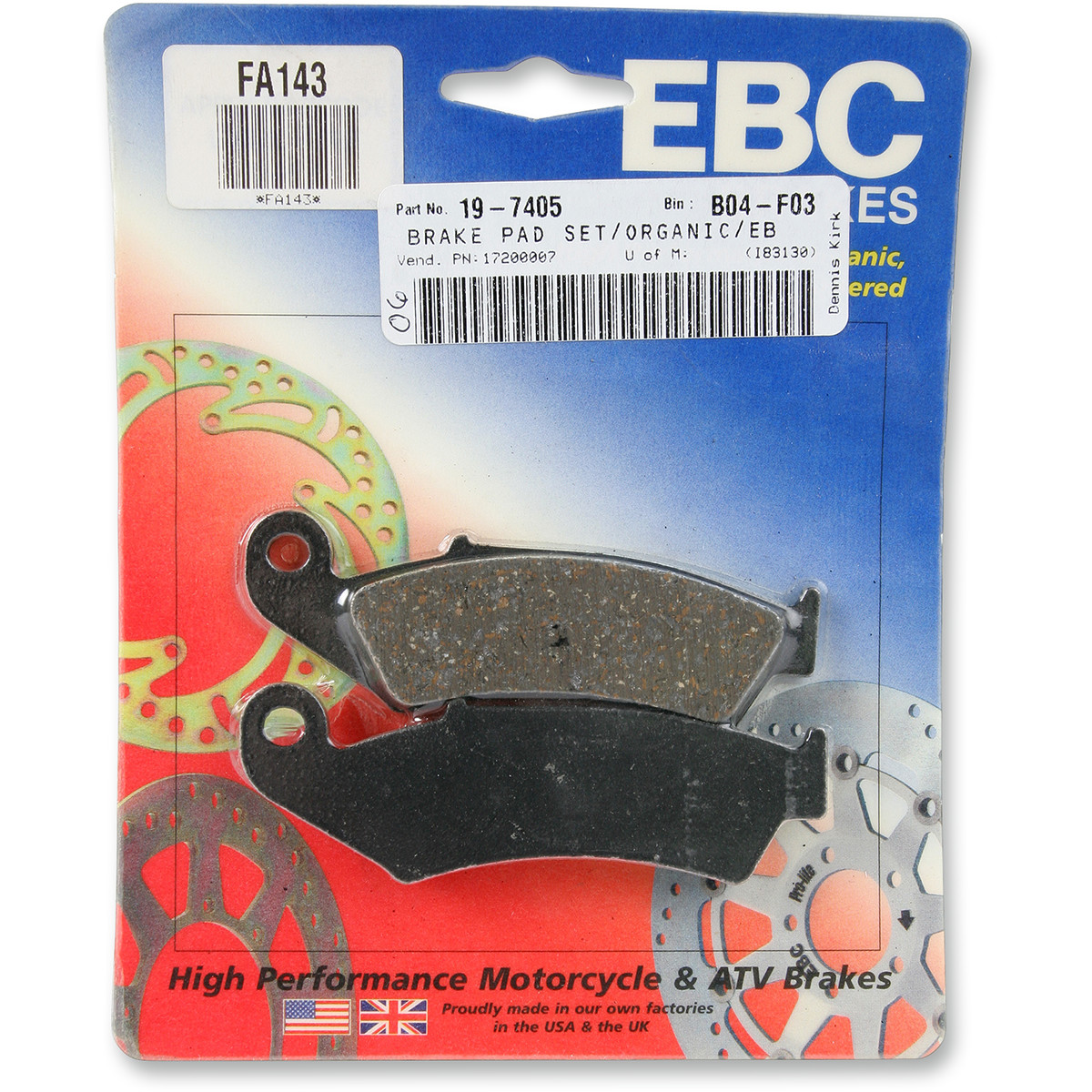 EBC FA143 - тормозные накладки