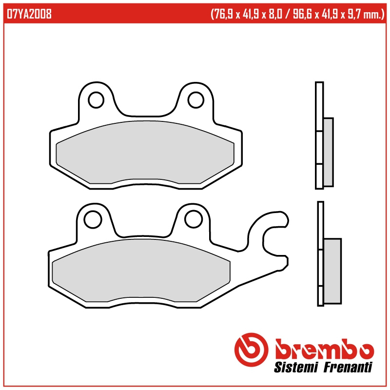 BREMBO 07YA2008 - тормозные накладки