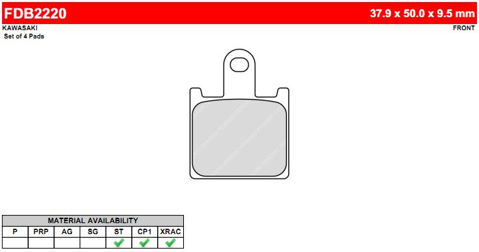 FERODO FDB2220XRAC - тормозные накладки