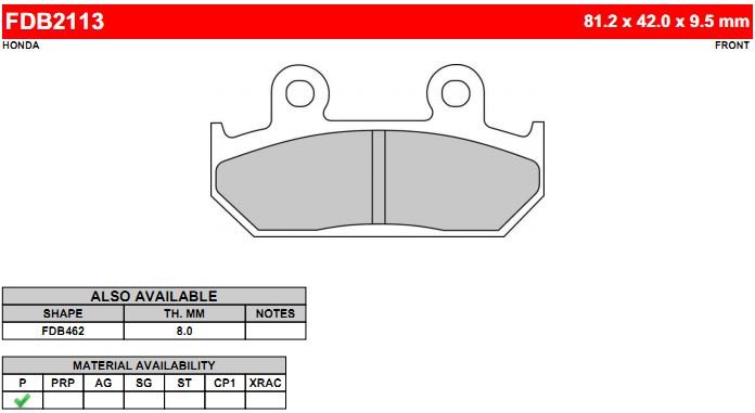 FERODO FDB2113P - тормозные накладки