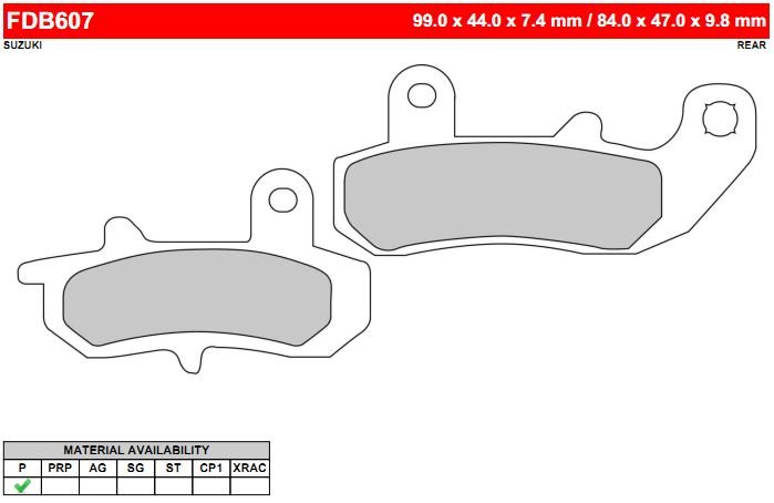 FERODO FDB607P - тормозные накладки
