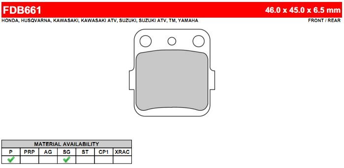 FERODO FDB661P - тормозные накладки
