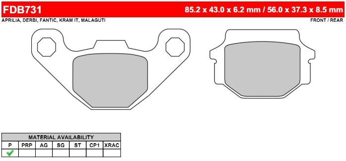FERODO FDB731P - тормозные накладки
