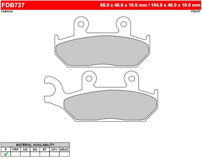 FERODO FDB737P - тормозные накладки