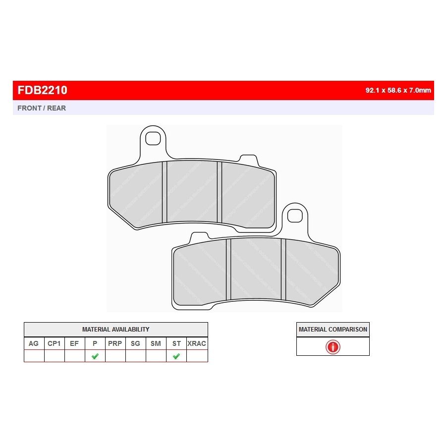 FERODO FDB2210ST - тормозные накладки