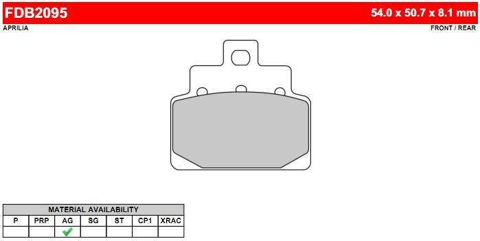 FERODO FDB2095EF - тормозные накладки