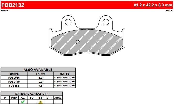FERODO FDB2132EF - тормозные накладки