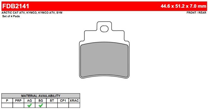 FERODO FDB2141EF - тормозные накладки