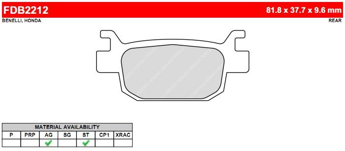 FERODO FDB2212EF - тормозные накладки