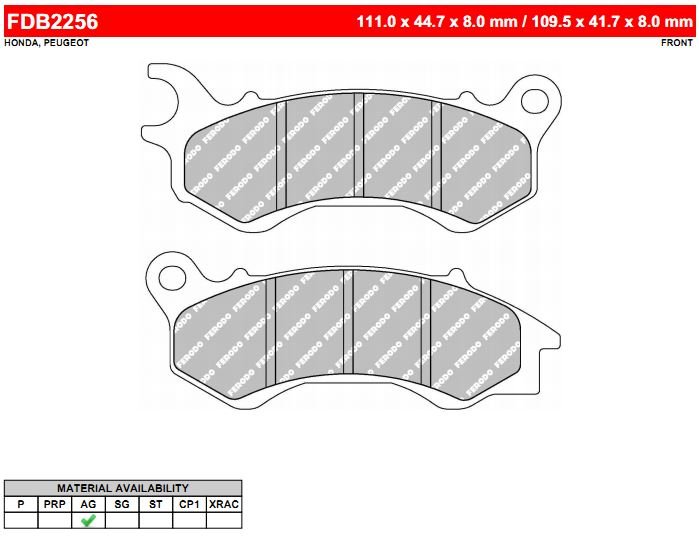 FERODO FDB2256EF - тормозные накладки