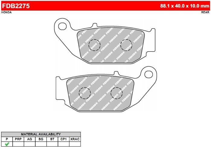 FERODO FDB2275EF - тормозные накладки