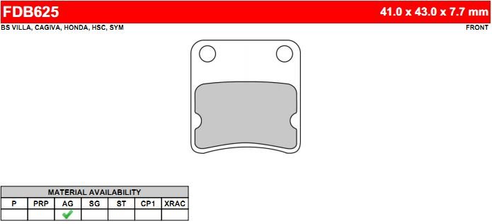 FERODO FDB625EF - тормозные накладки