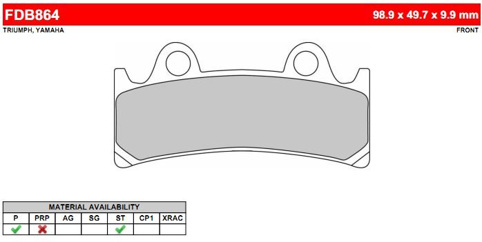 FERODO FDB864CP911 - тормозные накладки