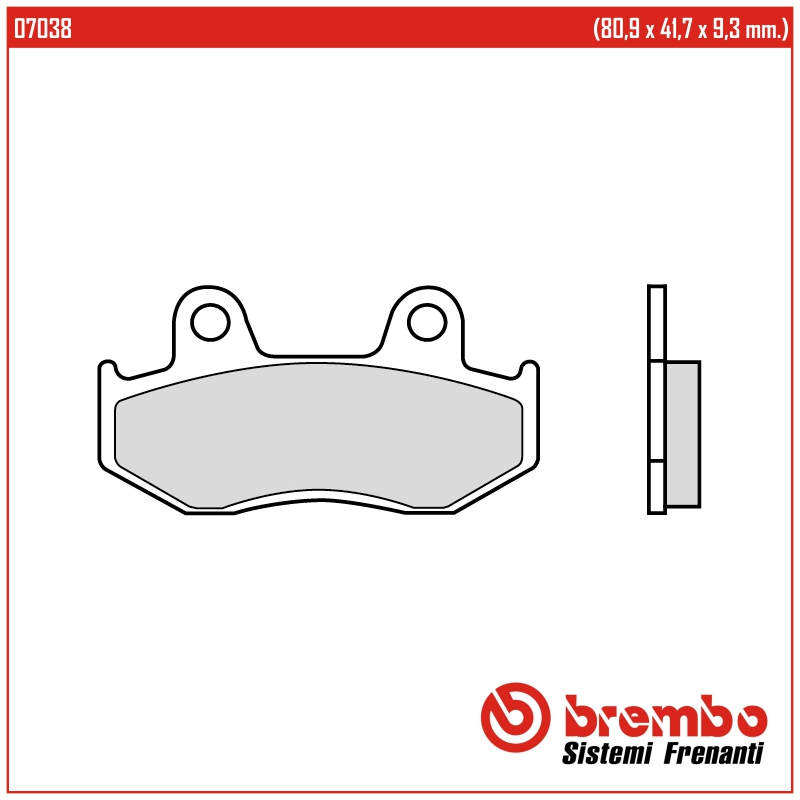 BREMBO 07038CC - тормозные накладки