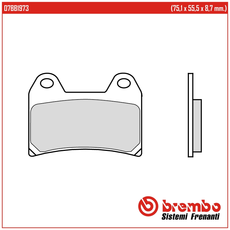 BREMBO 07BB1973 - тормозные накладки
