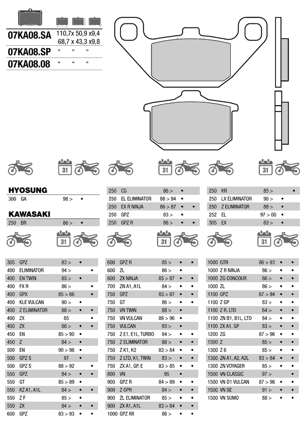 BREMBO 07KA0808 - тормозные накладки