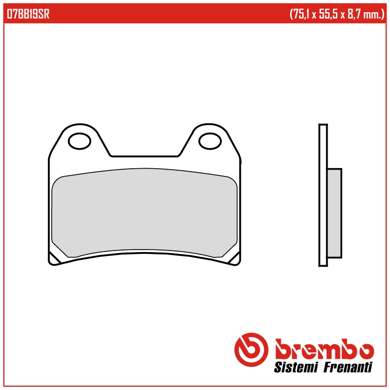 BREMBO 07BB19SR - тормозные накладки