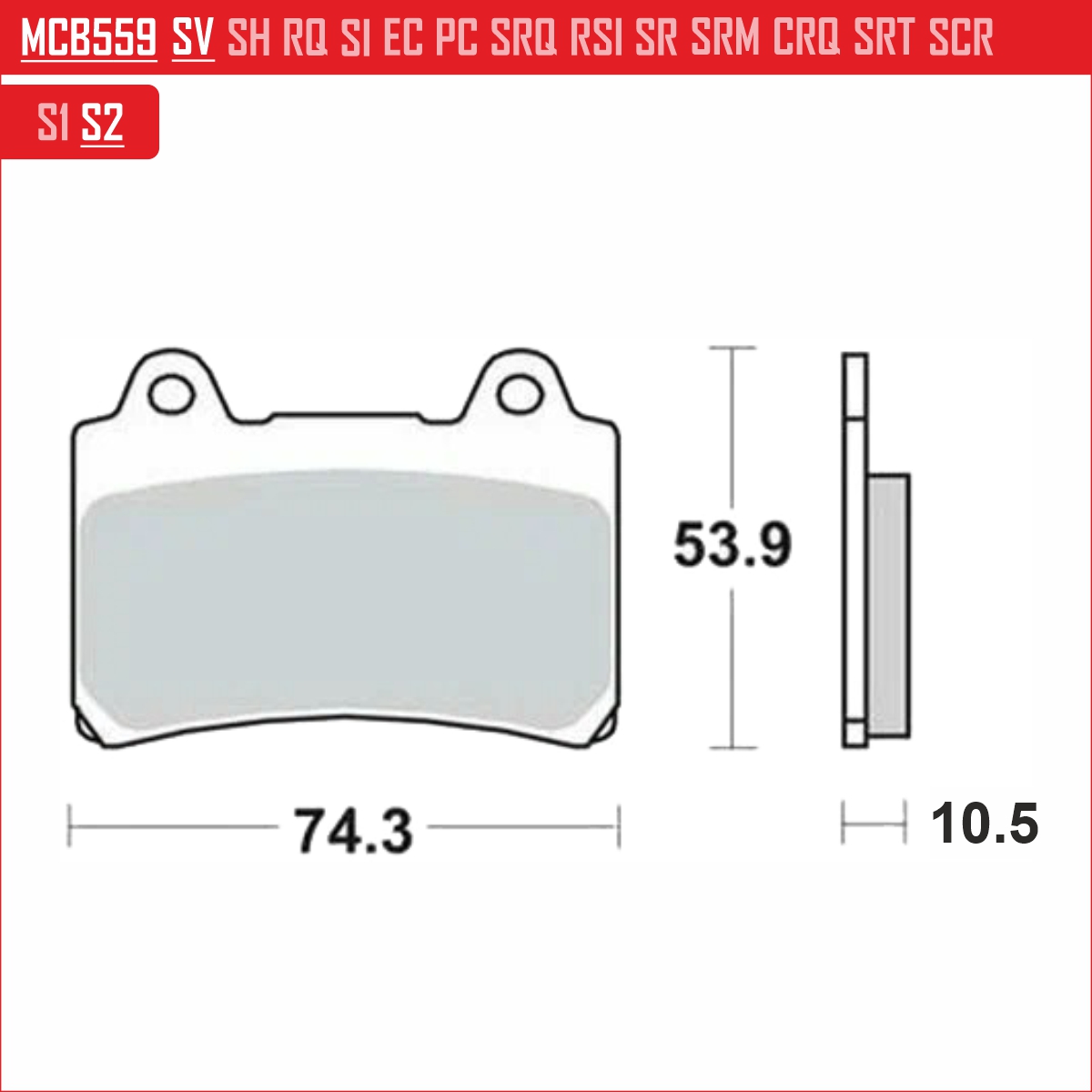 TRW MCB559SV - накладки тормозные