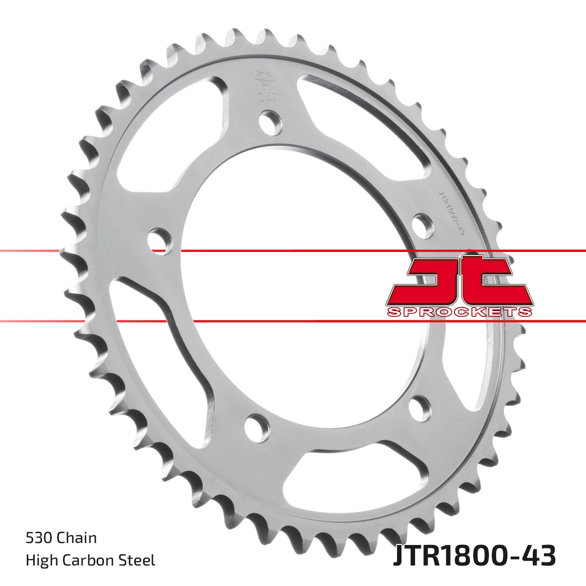 JT SPROCKETS JTR1800.43ZBK - звезда приводная ведомая (черная)