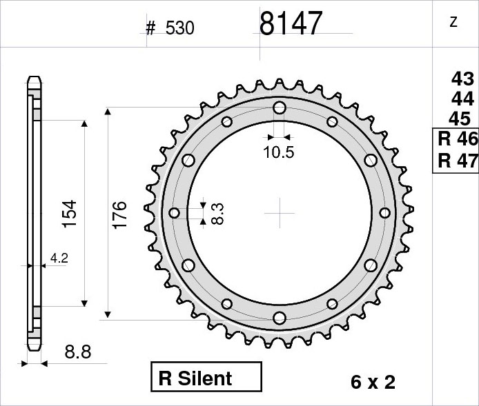 OGNIBENE 8147-Z43 - звезда задняя (JTR1340.43)