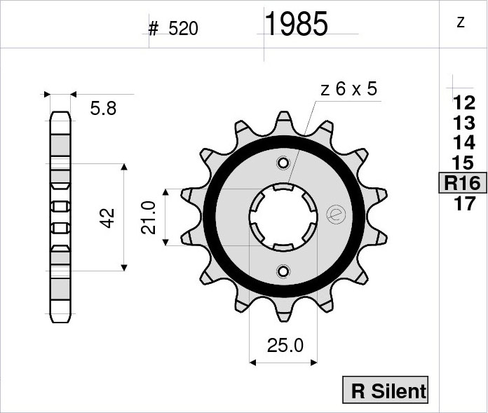 OGNIBENE 1985-Z13 - звезда приводная ведущая (JTF569.13)