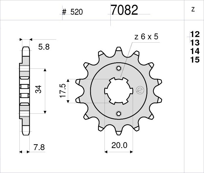 OGNIBENE 7082-Z13 - звезда приводная ведущая (JTF327.13)