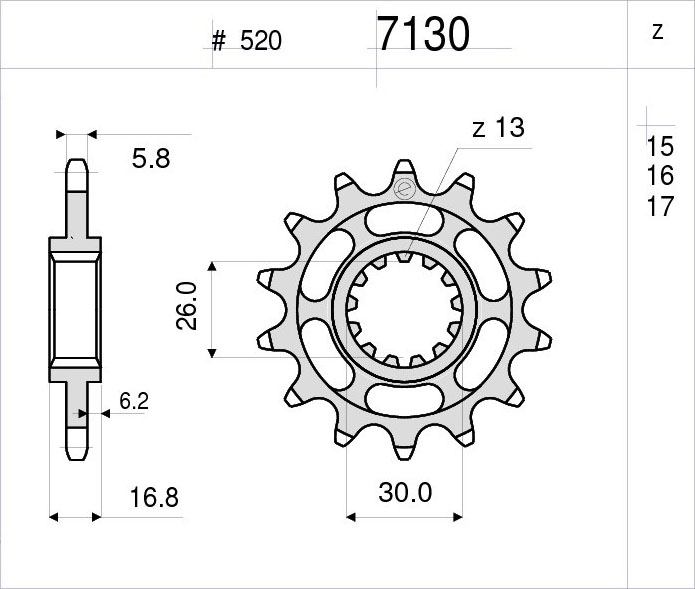 OGNIBENE 7130-Z14 - звезда приводная ведущая (JTF1269.14)