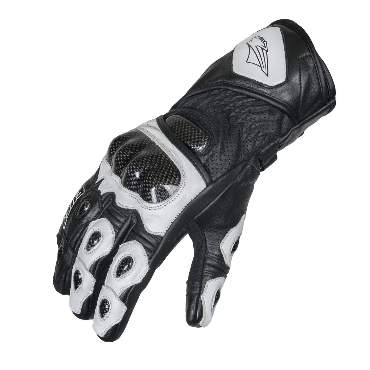 RUSH RSX Black/White - кожаные мотоперчатки, M