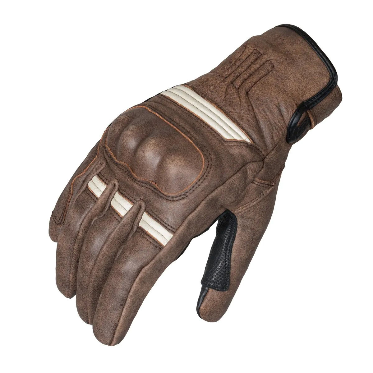 RUSH Prime Brown/White - кожаные мотоперчатки, L