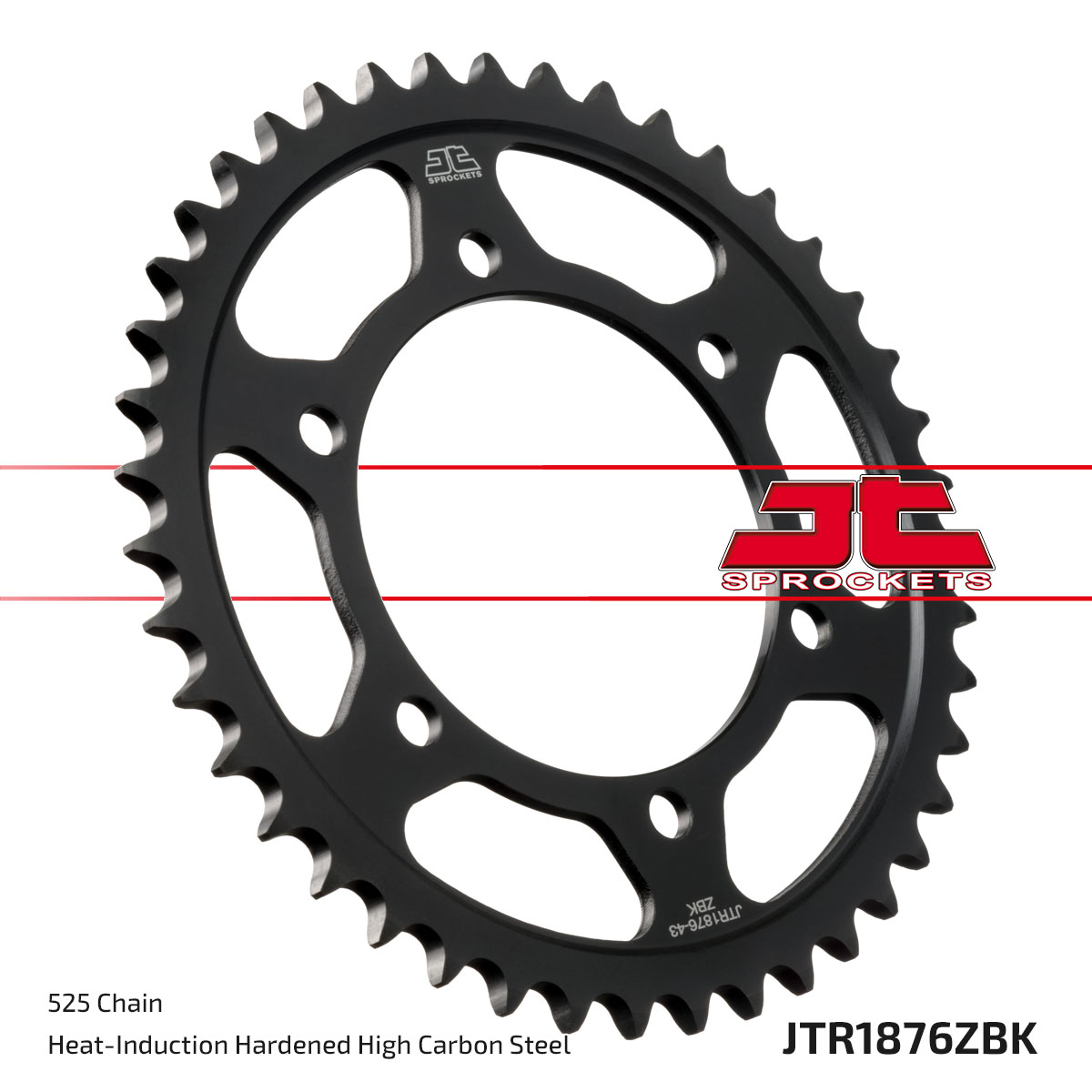 JT SPROCKETS JTR1876.44ZBK - звезда приводная ведомая (черная)